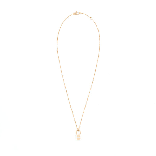 Hermes Amulettes Cadenas Pendant Rose gold with dimonds
