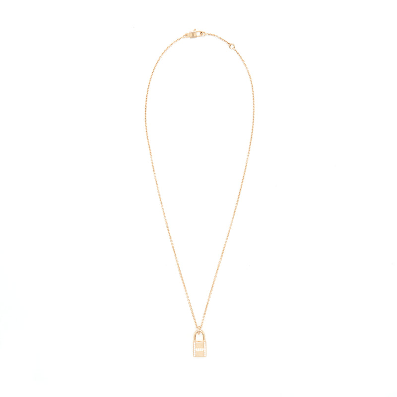 Hermes Amulettes Cadenas Pendant Rose gold with dimonds