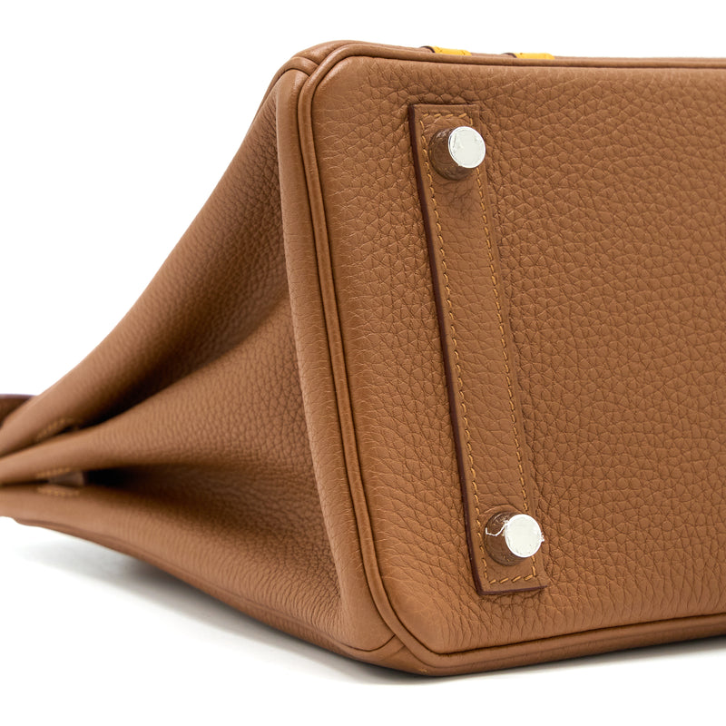 Hermes Birkin 25 Officer Togo/Swift Gold/Ambre SHW Stamp C