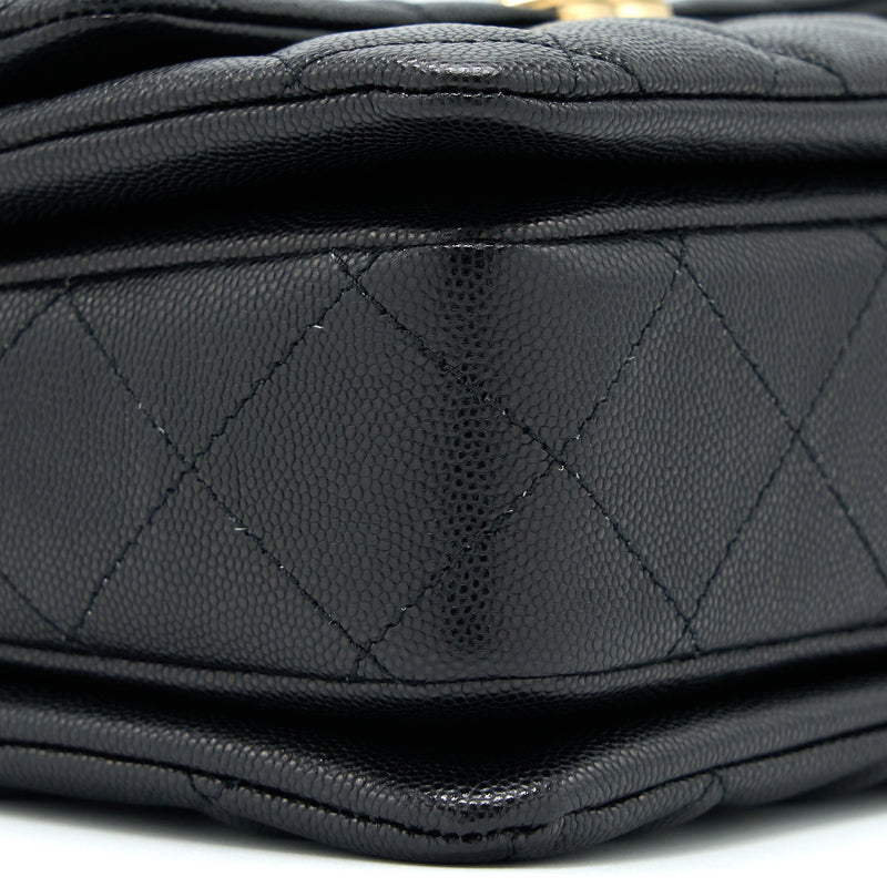 Chanel 22K Coco First Caviar Leather Black GHW (Microchip)