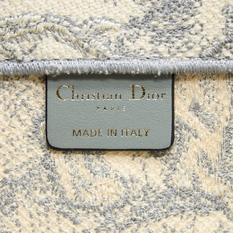 Dior Medium Book Tote Grey Toile De Jouy Embroidery