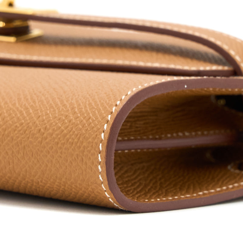 Hermes Kelly To Go Epsom Gold GHW Stamp U