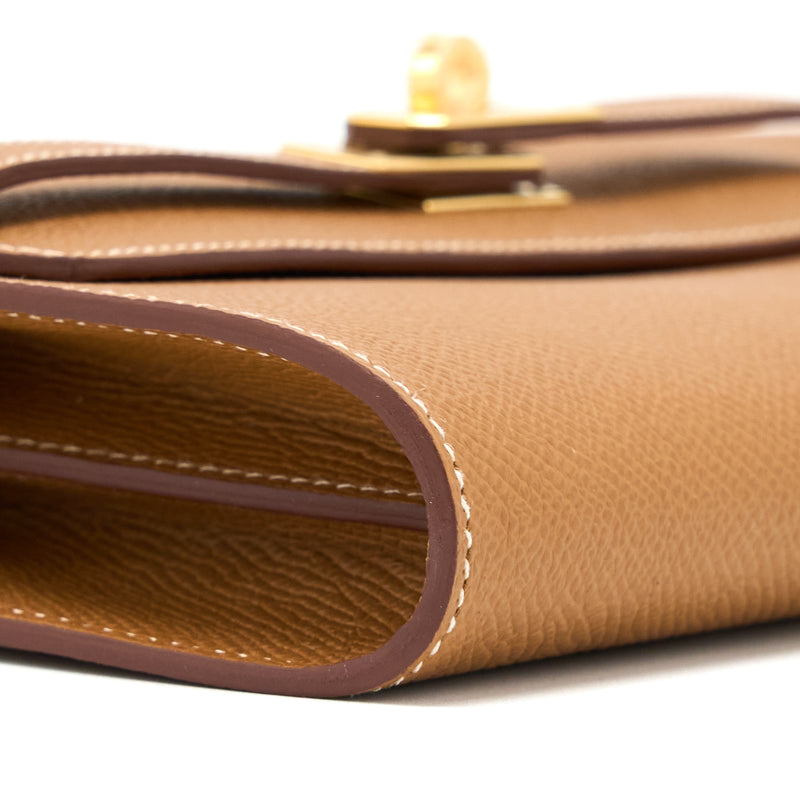 Hermes Kelly To Go Epsom Gold GHW Stamp U