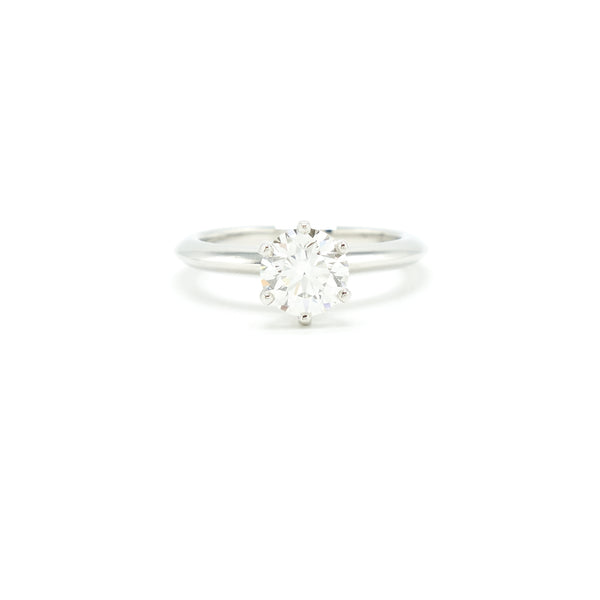 Tiffany Platinum and dimond solitaire ring 1.07 carats, I color, VS1 Clarity