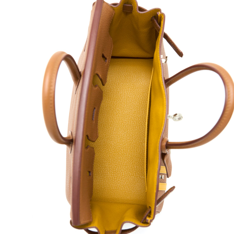 Hermes Birkin 25 Officer Togo/Swift Gold/Ambre SHW Stamp C