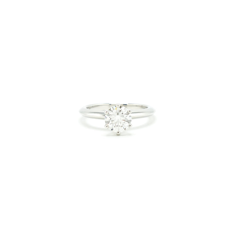 Tiffany Platinum and dimond solitaire ring 1.07 carats, I color, VS1 Clarity