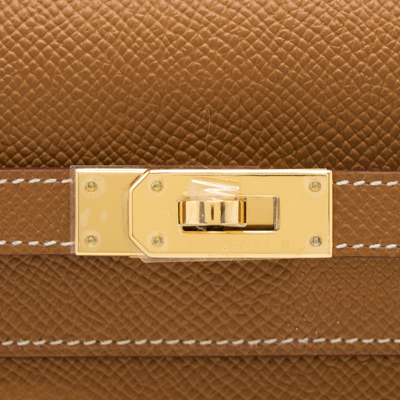 Hermes Kelly To Go Epsom Gold GHW Stamp U