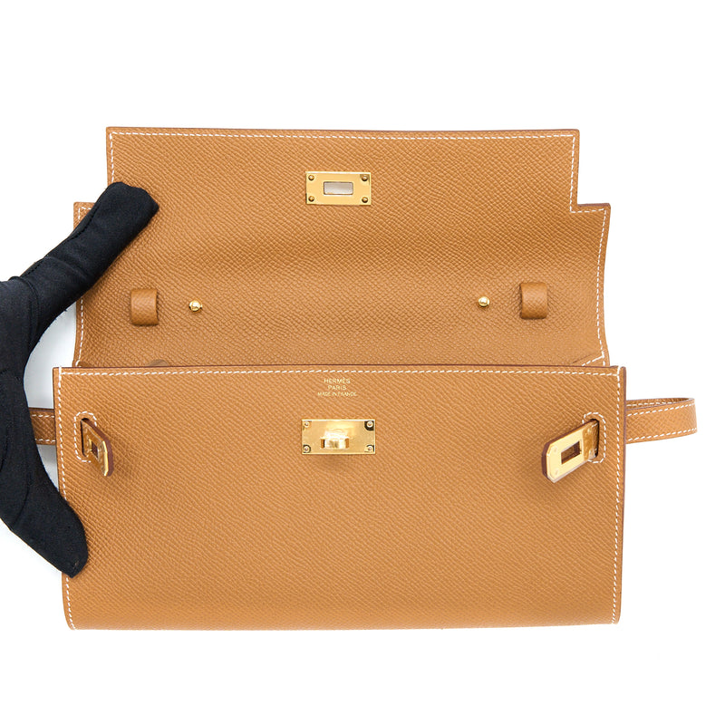 Hermes Kelly To Go Epsom Gold GHW Stamp U