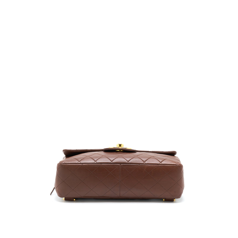 Chanel Vintage Classic Timeless Backpack Lambskin Brown GHW