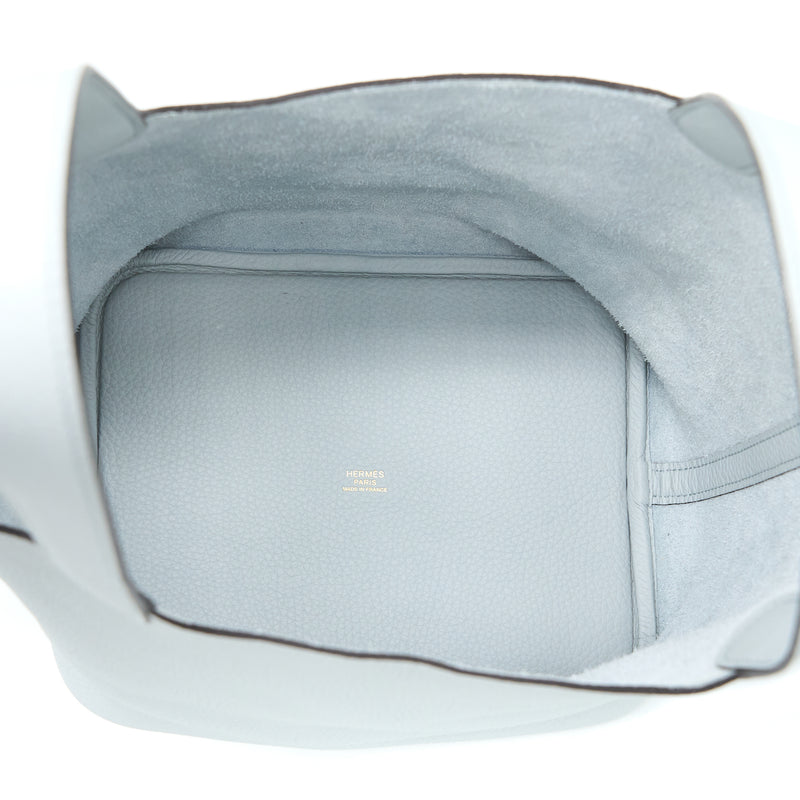 Hermes Picotin 22 Clemence Bleu Pale GHW Stamp U