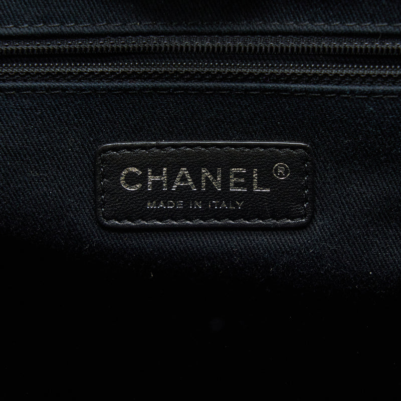Chanel Deauville Tote Canvas Dark Beige SHW