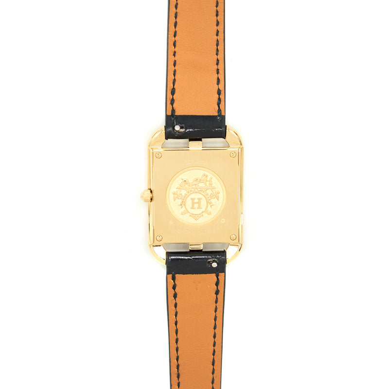 Hermes Cap Code Watch 23 × 23 MM yellow gold Watch, dimond-set white Natural mother of Pearl dial