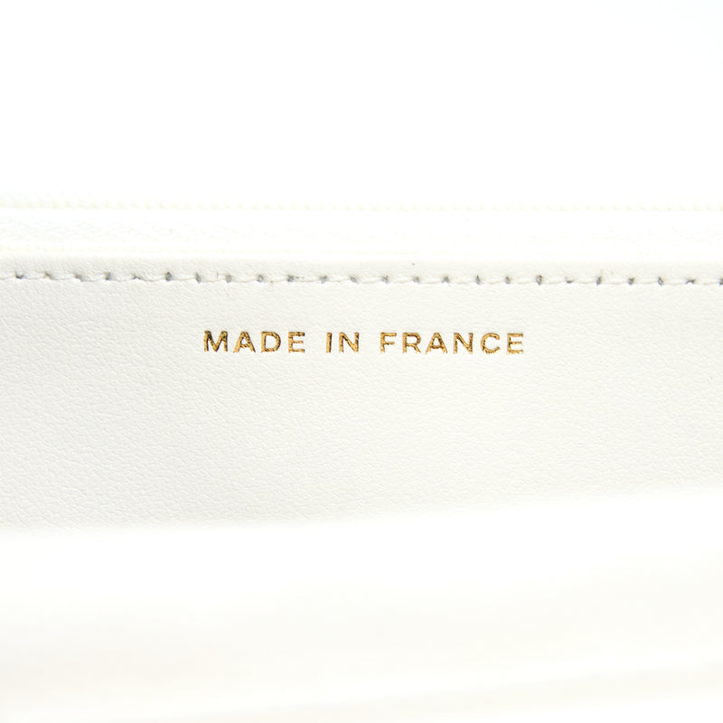Chanel Classic Wallet On Chain Caviar White LGHW (Microchip)