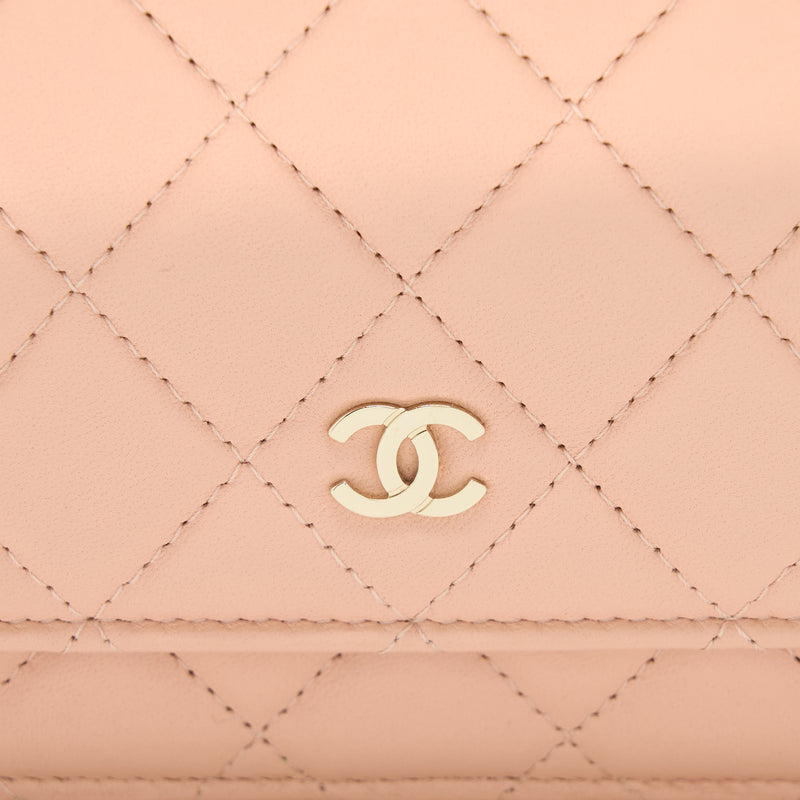 Chanel Classic Wallet on Chain Lambskin Light Pink LGHW