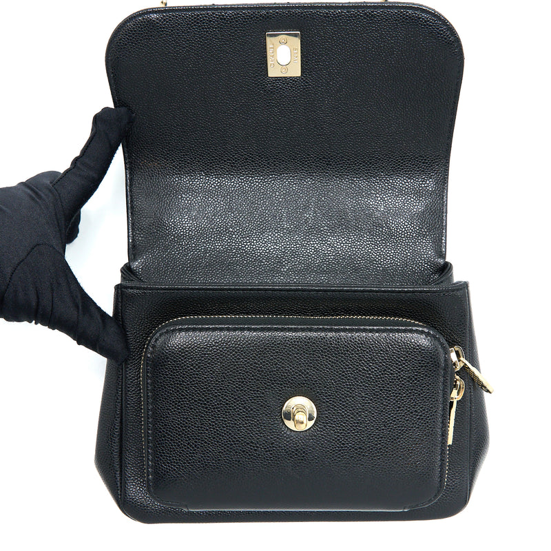Chanel Small Business Affinity Caviar Black LGHW (Microchip)
