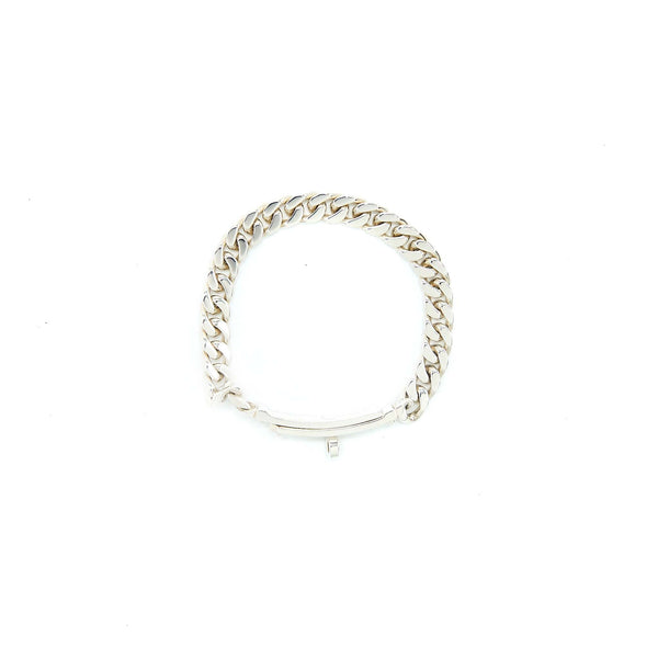 Hermes Size SH Kelly Gourmette Bracelet in sterling silver with Kelly clasp