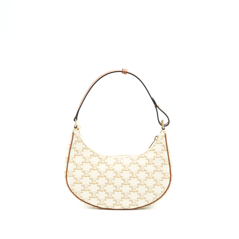 AVA BAG IN TRIOMPHE CANVAS AND CALFSKIN - WHITE