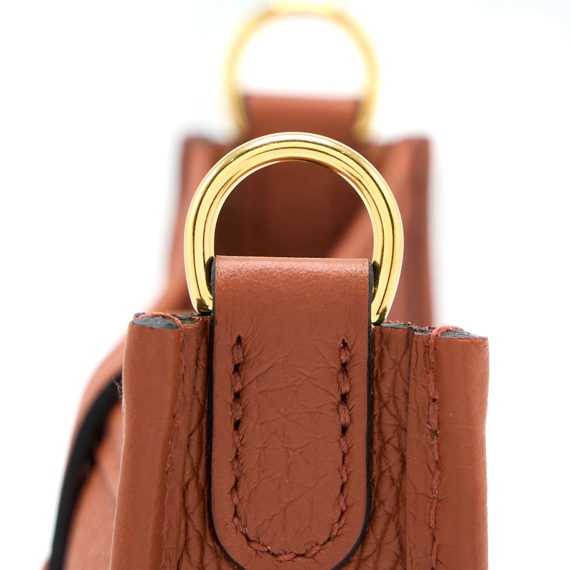 Hermes Mini Evelyne Clemence Culvre With Multicolour Strap GHW Stamp U