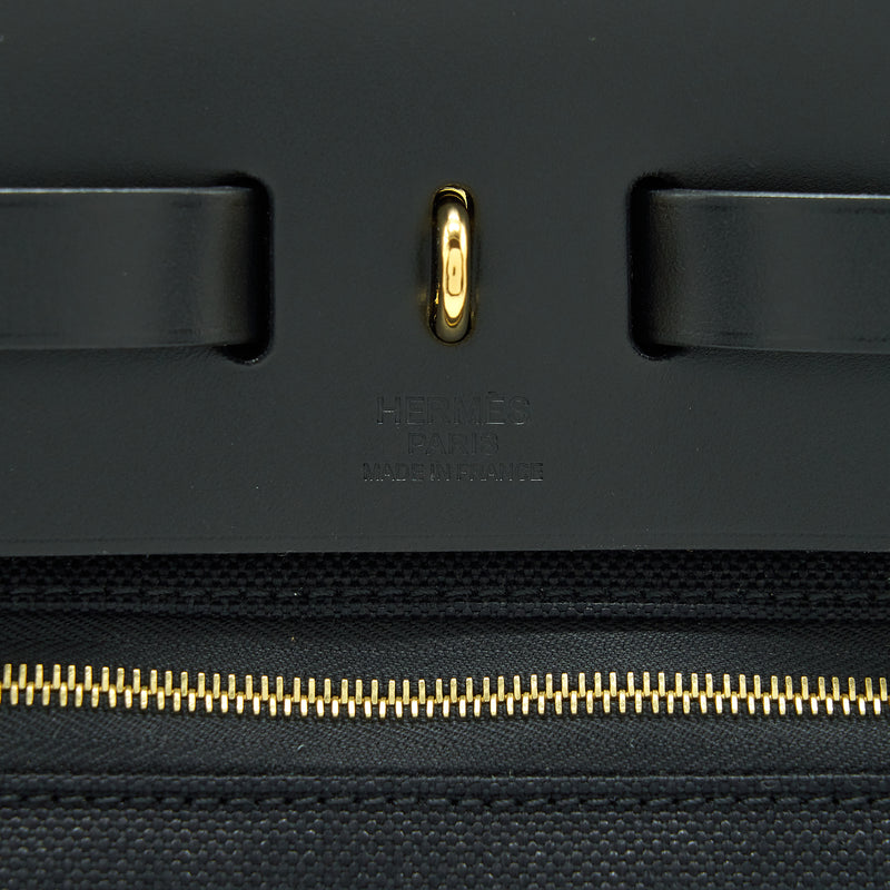 Hermes Herbag 31 Zip Bag Black GHW Stamp Z