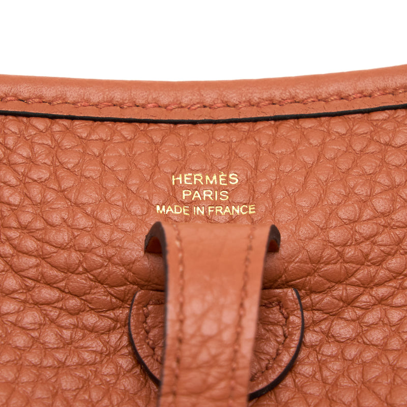 Hermes Mini Evelyne Clemence Culvre With Multicolour Strap GHW Stamp U