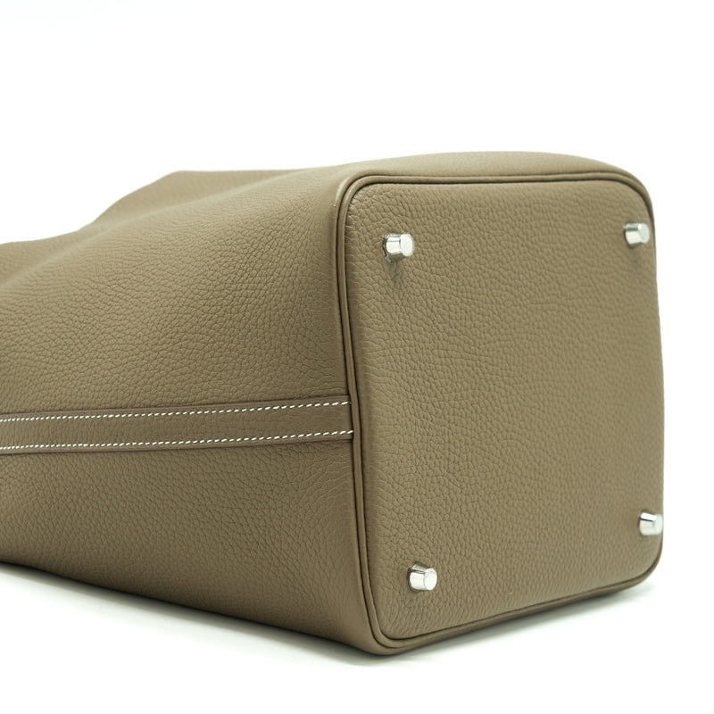 Hermes Picotin 22 Lock Bag Clemence Etoupe SHW Stamp Y