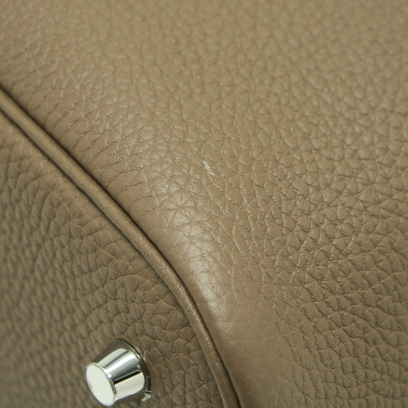 Hermes Picotin 22 Lock Bag Clemence Etoupe SHW Stamp Y