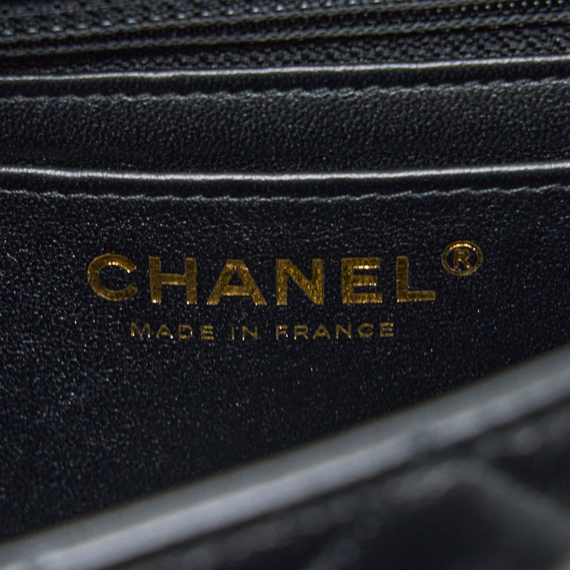Chanel Classic Mini Rectangular Flap Bag Lambskin Black LGHW (Microchip)