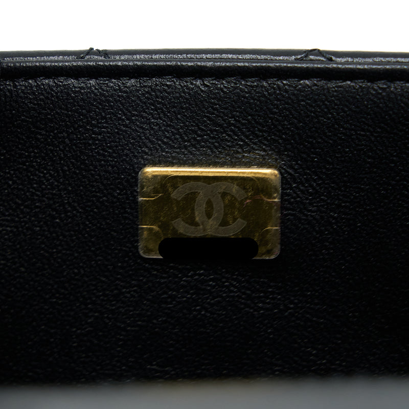 Chanel Classic Mini Rectangular Flap Bag Lambskin Black LGHW (Microchip)