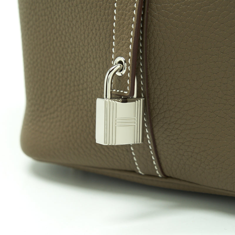 Hermes Picotin 22 Lock Bag Clemence Etoupe SHW Stamp Y