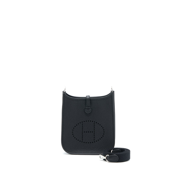 Hermes Mini Evelyn Clemence Black SHW Stamp B