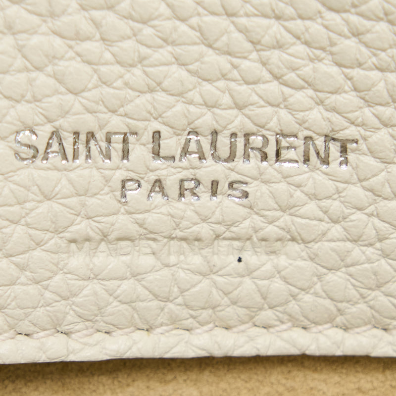 Saint Laurent Sac De Jour Tote Bag Calfskin White SHW