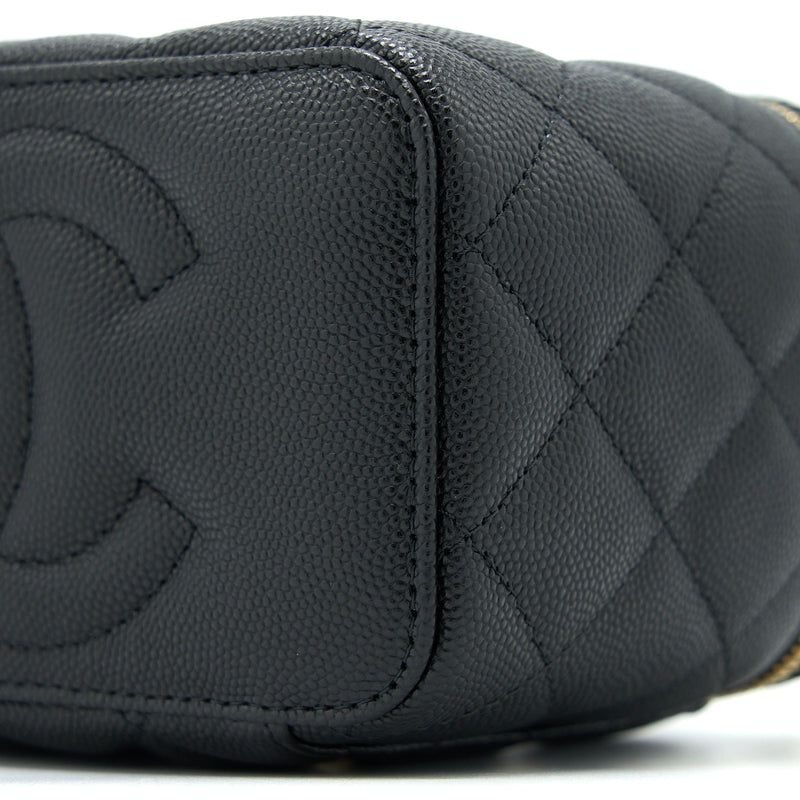 Chanel Long Vanity Case Caviar Black LGHW (Microchip)