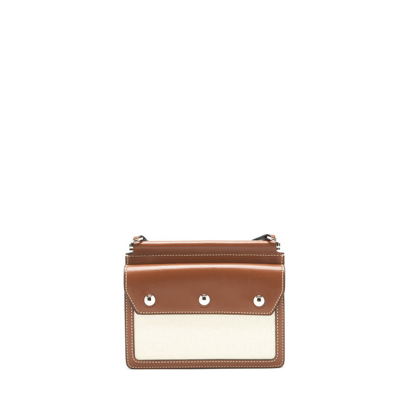 Burberry Canvas/ leather Beige mini Crossbody bag