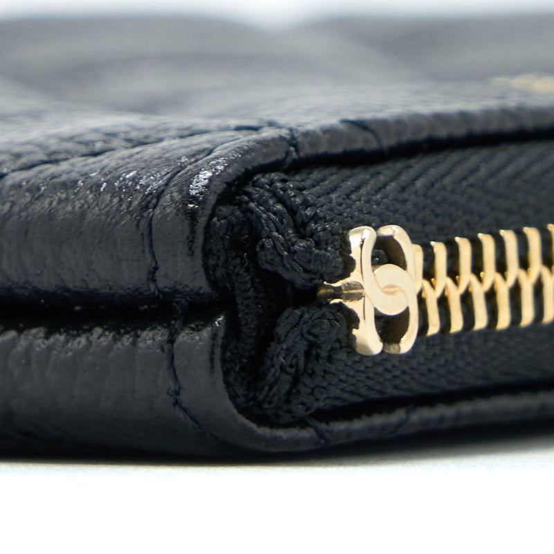 Chanel Zippy Small Pouch Detailed Logo Caviar Black LGHW