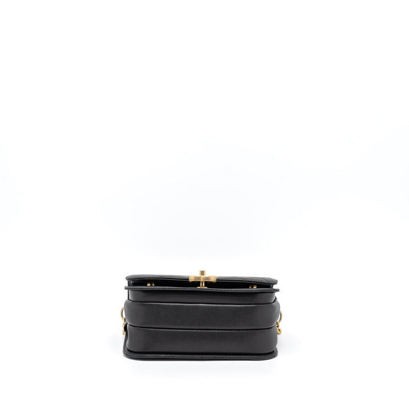 Chanel Messenger Bag Caviar Black Brushed GHW (Microchip)