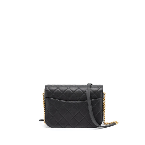 Chanel Messenger Bag Caviar Black Brushed GHW (Microchip)