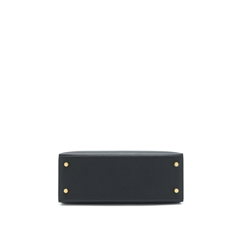 Hermes Kelly 25 Epsom Black GHW Stamp D