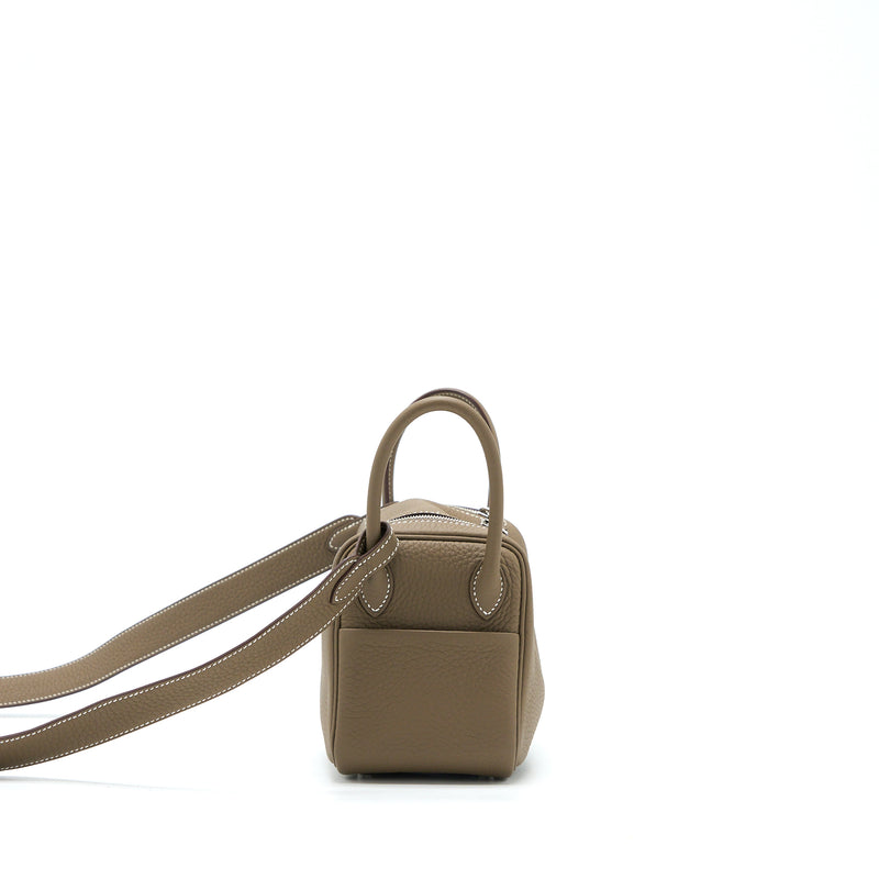 Hermes Mini Lindy Clemence Etoupe SHW Stamp Z