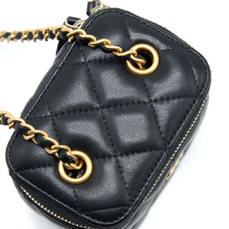 Chanel Pearl Crush Mini Vanity Lambskin Black GHW