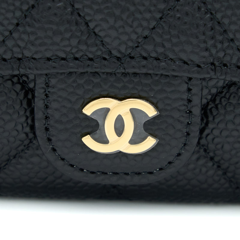 Chanel Classic Flap Card Holder Caviar Leather Black LGHW