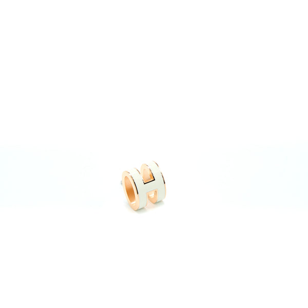 Hermes Pop H Earrings Blanc RGHW