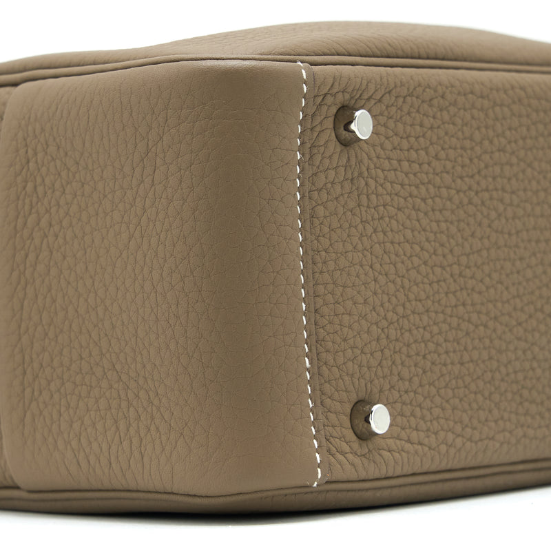 Hermes Mini Lindy Clemence Etoupe SHW Stamp Z
