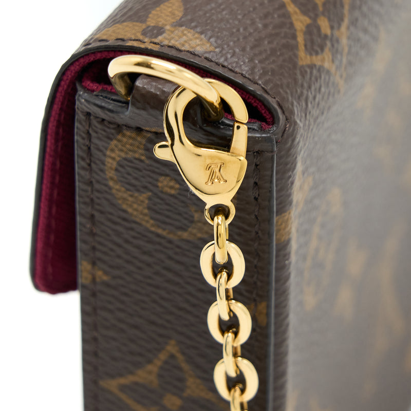 Date Code & Stamp] Louis Vuitton Pochette Chain Felicie Brown