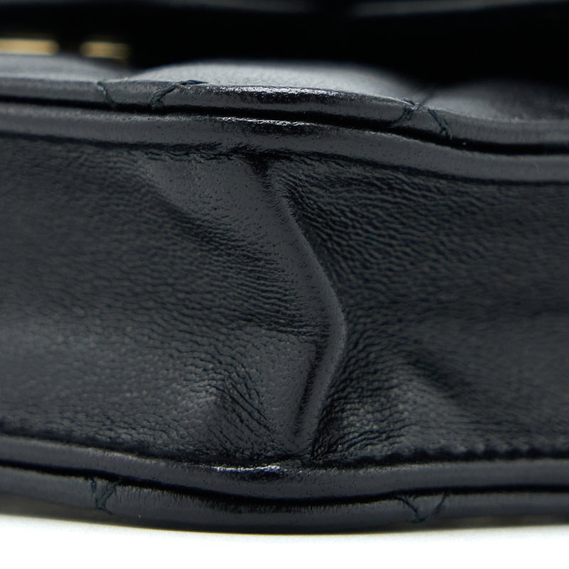 Chanel Mini Top Handle Flap Bag Lambskin Black LGHW