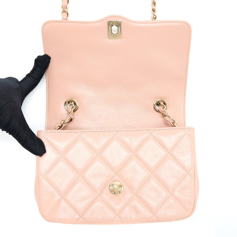 Chanel Seasonal Flap Bag Aged Calfskin Pink LGHW