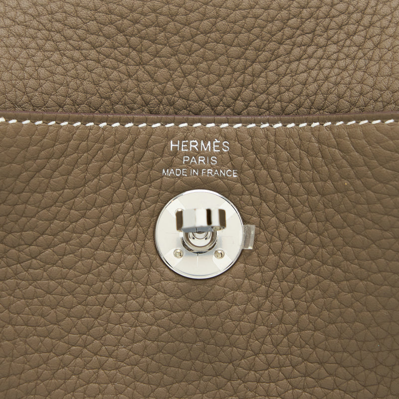 Hermes Mini Lindy Clemence Etoupe SHW Stamp Z