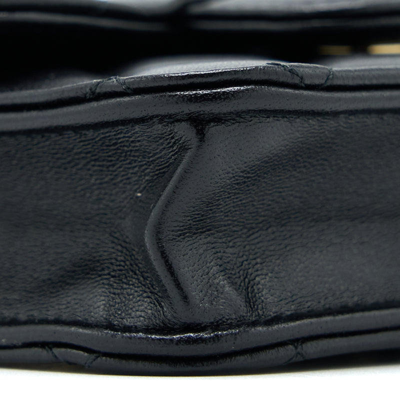 Chanel Mini Top Handle Flap Bag Lambskin Black LGHW