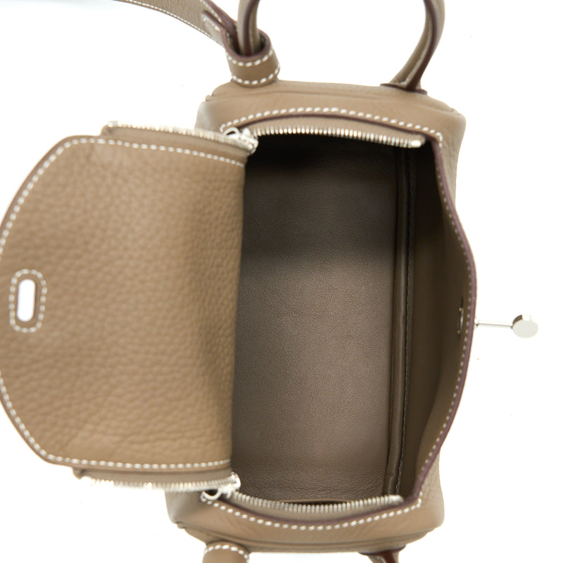 Hermes Mini Lindy Clemence Etoupe SHW Stamp Z