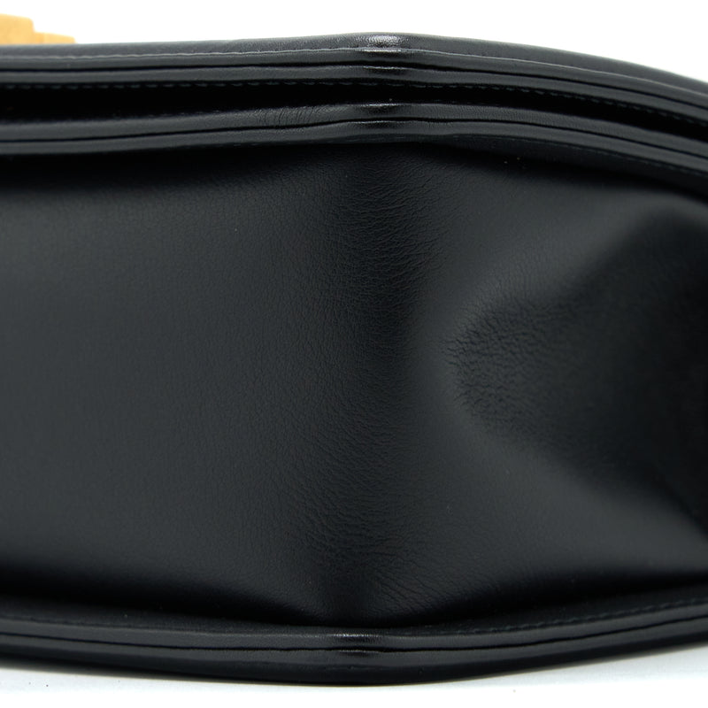 Chanel Medium Boy Bag Calfskin Black Brushed GHW