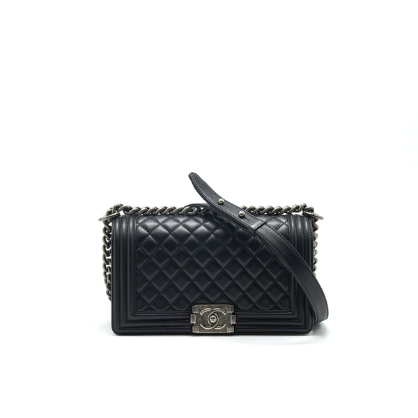 Chanel Old Medium Leboy Bag Black Ruthenium Hardware Calfskin